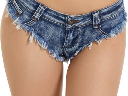 Women's Low Rise Stretch Mini Denim Shorts Hot Pants Beach Party Clubwear