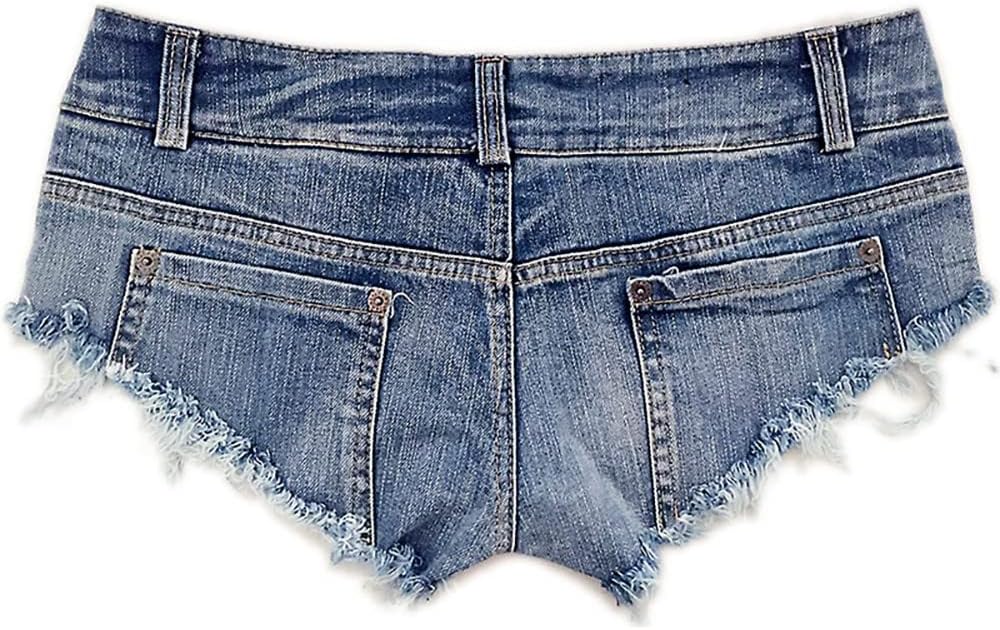 LUOBANIU Women\u2019s Fashion Sexy Low Waist Denim Jeans Shorts Mini Hot Pants Jeans Booty Ripped Jeans Beach Party Clubwear