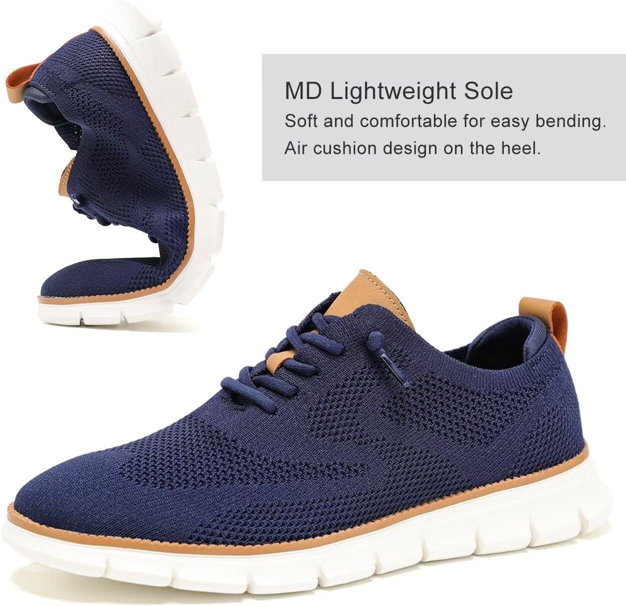 Men's Casual Dress Shoes Fashion Walking Sneakers Mesh Business Oxfords Work Lightweight Soft Sole