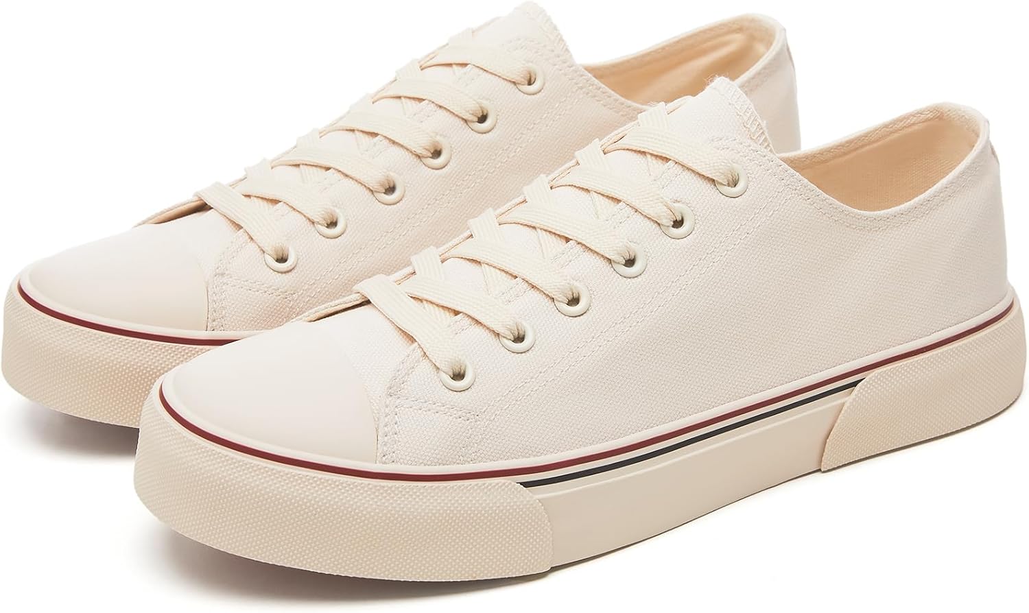 yageyan Men Canvas Low top Shoes Classic Casual Sneakers Black and White Fashion Shoes